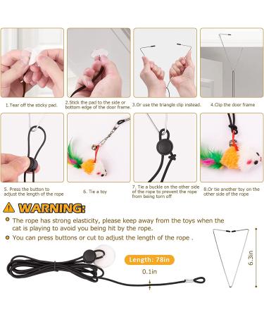 HOSFROLL Cat Toy Wand with Super Suction Cup & 12 Feather Replacements - Interactive Spring Feather Toys for Indoor Cats and Kittens - Buy Online on SooperMarket.com