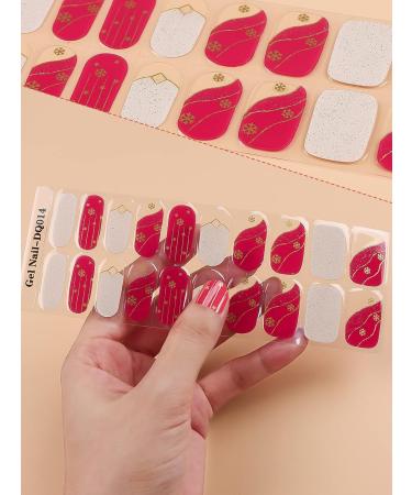 EBANKU Christmas Glitter Gel Nail Polish Strips - Long Lasting Waterproof Wraps Stickers with File Wipes & Sealing - SDTRK14 - Buy Online on SooperMarket.com