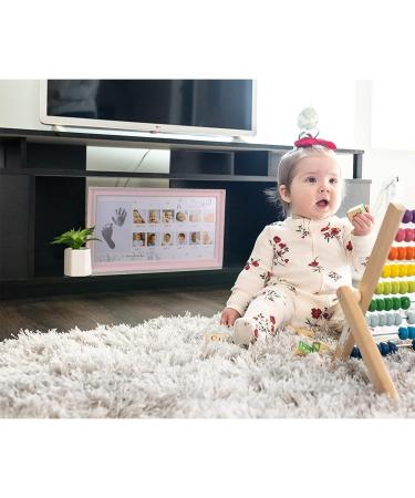 Mikytoper Baby Hand and Footprint Kit Baby Framed Photo Kit Anniversary Growth Record Baby Gifts Reusable Ink Cartridge Photo Frame (Pink) - Buy Online on SooperMarket.com