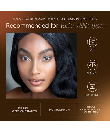 Makari Exclusive Active Intense Tone Boosting Face Cream 1.7 oz | Skin-Brightening & Moisturizing | Reduces Wrinkles | For Dry, Normal, & Mature Skin - Buy Online on SooperMarket.com