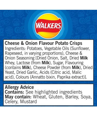 Walkers Cheese & Onion Crisps 32x32.5g (wholesale Box) Cheese 32.5 g (Pack of 32) - Buy Online on SooperMarket.com