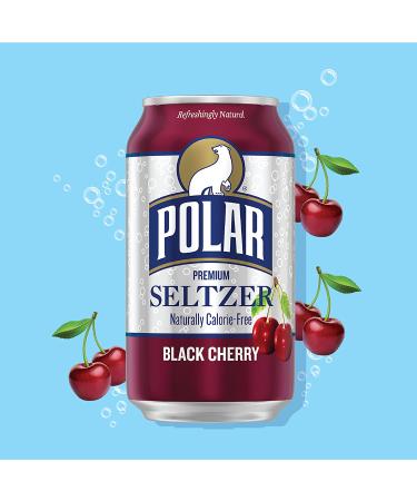 Polar Seltzer Water Black Cherry 12 fl oz Cans - 24 Pack - Refreshing Sparkling Beverage - Buy Online on SooperMarket.com