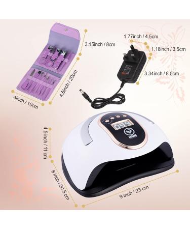 Fahani 168W LED UV Nail Lamp for Gel Polish | Professional Nail Dryer with 36 UV Lights & Infrared Sensing | 4 Timers | Includes 12 Pcs Manicure/Pedicure Set | Portable Nail Art Curing Lamp - Buy Online on SooperMarket.com