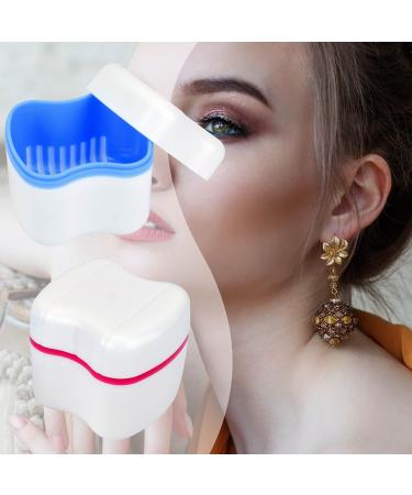 Denture Box Retainer Case Denture Storage Bath Box Denture Holder Box Cleaning Box Lightweight and Portable Cleaning Box with Filter (L Blue) L Blue - Buy Online on SooperMarket.com