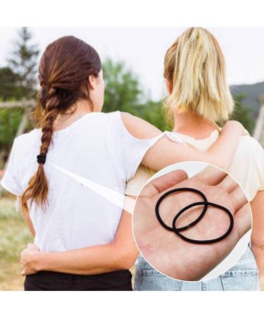100pcs Black Elastic Hair Bands Small Elastic Hair Bobbles For Women 2mm Thin Hair Tie for Kids Soft Hair Bands withou Metal Elastic Ponytail Holder Gentle Elastics Hair Ties - Buy Online on SooperMarket.com