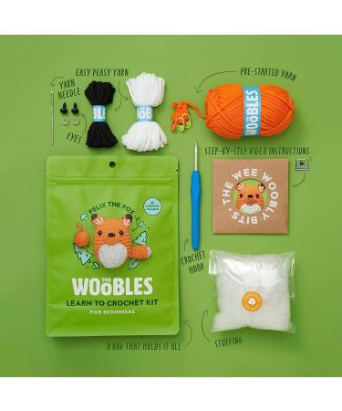 Woobles Beginners Crochet Kit - Easy Peasy Yarn - Felix The Fox - Step-by-Step Video Tutorials - Buy Online on SooperMarket.com