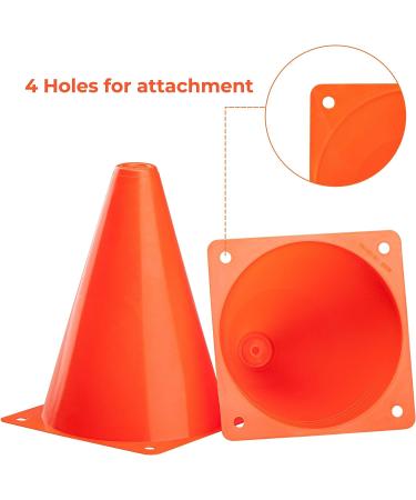 CARTMAN 9 Inch 12 Pack Plastic Training Cones - Indoor Outdoor Traffic Cones for Soccer, Skating, Football, Basketball - Field Marker Agility Cones for Festive Events - Buy Online on SooperMarket.com
