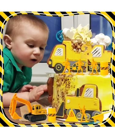 28-Piece Construction Site Vehicles Cake Decoration for Kids - Excavator Themed Birthday Party Supplies for 2-Year-Olds - Buy Online on SooperMarket.com