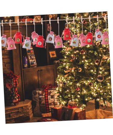 KOMBIUDA Drawstring Bag 1 Set Christmas Hanging Cloth Bag 24 Day Advent Calendar Cotton Christmas Bag Number Burlap Bag - Buy Online on SooperMarket.com