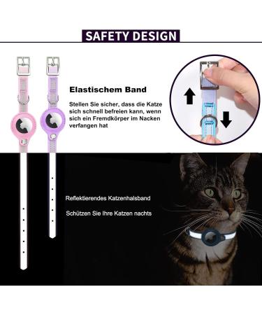 Shop Adjustable Leather Airtag Cat Collar - Reflective GPS Tracking Neck Band for All Cat Sizes (S Blue) - Anti-Losing Solution - Buy Online on SooperMarket.com