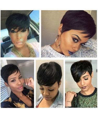 Threading Hair Removal Beauty Short Straight Hair Border Commerce Hot Black Fluffy Short Hair High Temperature Silk Fiber Headwear Fashion Hairstyle Lace Fronts One Size Black - Buy Online on SooperMarket.com