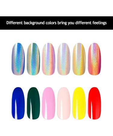 Lofuanna Chrome Nail Powder Set - 8 Colors Mirror Effect Holographic Pearl Iridescent Glitter Manicure Kit | Nail Art Deco with Eyeshadow Sticks and Dust Brush - 1g/0.5g Jar - Buy Online on SooperMarket.com