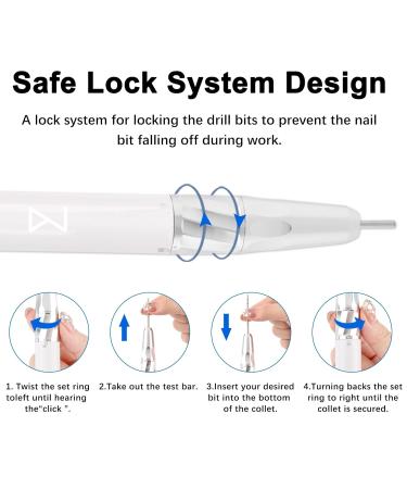 M - Ying Yang Brushless Nail Drill | 35K RPM Wireless Nail Art Tool | Ultra Quiet 85W Aluminum Alloy (Rose Gold - Buy Online on SooperMarket.com