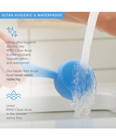 PMD Clean Acne - Smart Facial Cleansing Device with Silicone Brush & Blue Light Treatment for Acne - Waterproof & SonicGlow Technology - Buy Online on SooperMarket.com
