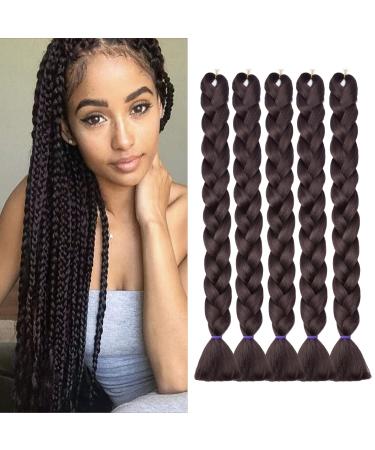 Tess 41 "Braids Extensions Kunsthaar crochet jumbo braids synthetic braiding hair 5pcs 165g/bundle 100cm extensions dark brown 104 cm (5 pieces) #4 medium brown