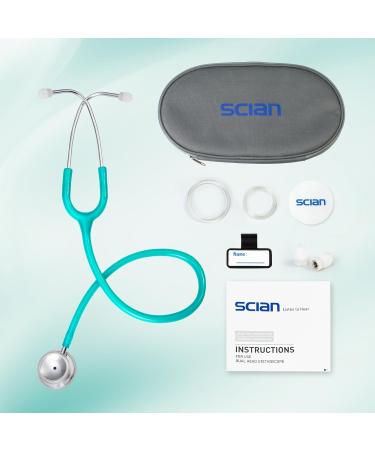 Buy SCIAN Dual Head Stethoscope for Nurses & Doctors - Classic Stainless Steel Medical Supplies with Carrying Bag - Pearlescent Green - Ship Worldwide - Buy Online on SooperMarket.com