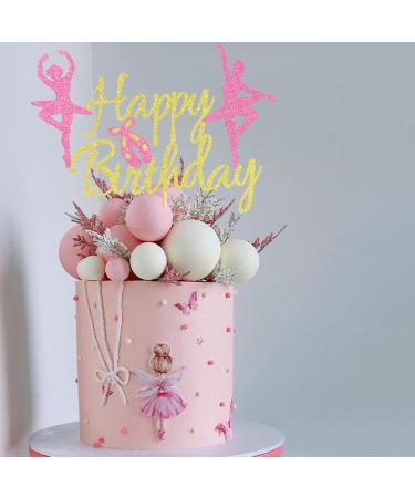 Arthsdite 1Pc Ballet Happy Birthday Cake Topper Ballerina Girl Dancing Cake Supplies Ballerina Girl's Birthday Party Decorations Ballet Dancer Cake Topper M - Buy Online on SooperMarket.com