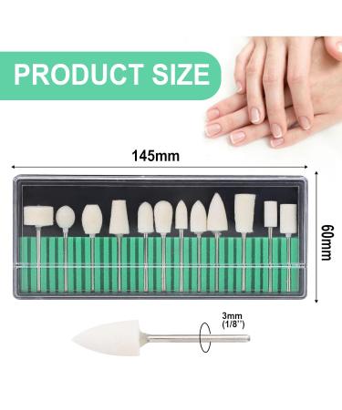 ZJchao Nail Drill Bits | 12 Pcs Wool Felt Polishing Bits for Manicure & Pedicure | Multi-Shaped Grinding Tools for Nail Polish & Jewelry Polishing - Buy Online on SooperMarket.com