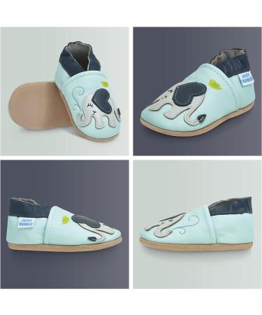Blue Elephant Baby Shoes | Soft Sole Leather Toddler Shoes 0-6 Months | Baby Boy & Girl Walking Shoes - Buy Online on SooperMarket.com