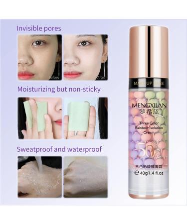 3 Colors Makeup Primer | Isolation Cream for Invisible Pore | Skin Tone Correcting and Brightening | Cover Acne Marks | Oil Control Moisturizing Face Primer - Buy Online on SooperMarket.com