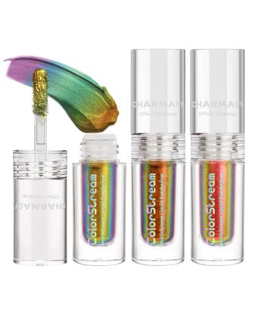 CHARMACY Liquid Duochrome Eyeshadow  Multi-Dimensional Eye Looks  Long Lasting Glitter Eye Shadow Sets Metallic Pigments  Quick Drying  Sparkling Shiny Eye Makeup for Beginners  1.6g (301)