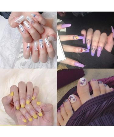 30 Sheets Butterfly Nail Art Stickers | Water Transfer Decals for Women | Manicure Tips Wraps Decorations Kit - Buy Online on SooperMarket.com