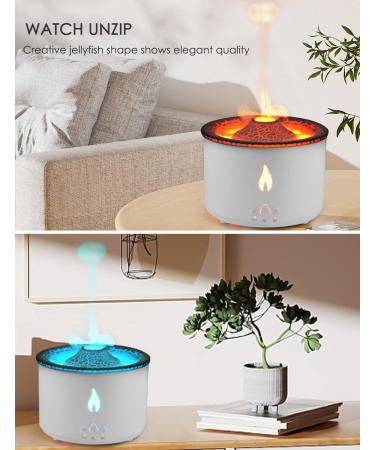 SEAAN Volcano Jellyfish Mist Humidifier 360ml Pro - Pulsating/Continuous Modes, Dual Night Light, Remote Control - Ideal for Bedroom - Buy Online on SooperMarket.com