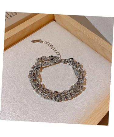 PACKOVE 4pcs Rhinestone Bracelet Charm Bracelets for Girls Bracelet for Charms Girls Bracelet Link Charm Bracelet Delicate Bracelet Personalized Bracelet Alloy Wrist Miss Jewelry - Buy Online on SooperMarket.com