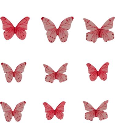 Arthsdite 40Pcs Edible Wafer Paper Butterfly Cupcake Toppers 3D Cake Realistic Pastel Butterfly Decoration for Birthday Party Wedding Food Decorations - Pink Pink 2 - Buy Online on SooperMarket.com