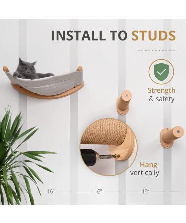 Ruby Road Cat Hammock Wall Mounted Shelf with Steps - Modern Cat Bed for Large Cats - Cat Furniture for Sleeping, Playing, Climbing, and Lounging - Buy Online on SooperMarket.com