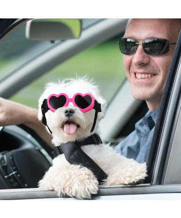2 Pcs Small Dog Sunglasses UV Protection Heart Goggles for Dogs - Pink/White - Buy Online on SooperMarket.com
