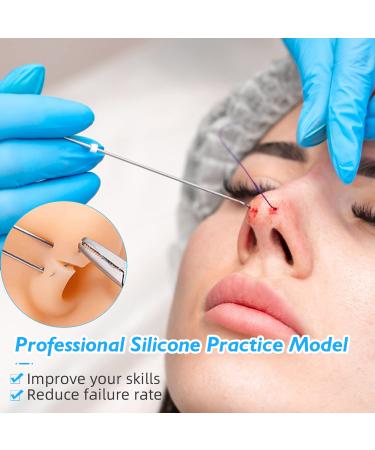 Soft Silicone Face Model with Stand for Professional Suture, Piercing, and Acupuncture Practice - Buy Online on SooperMarket.com