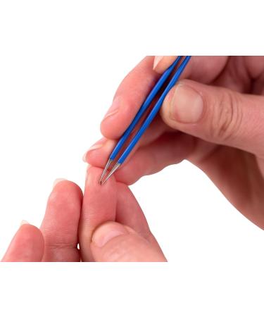 FAUDE Pointed Tweezers for Splinters & Ingrown Hairs - Precision Stainless Steel 10cm (Blue) | International Shipping - Buy Online on SooperMarket.com