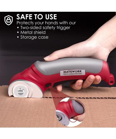 Matework Cordless Electric Scissors  4V Multi-Cutter with Suitcase  2000 mAh Cardboard Cutter with Self-sharpening Blade  Power Rotary Scissors for Carpet Leather - Buy Online on SooperMarket.com