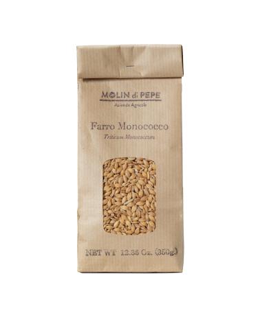 Molin di Pepe - whole grain spelled |Farro Monococco cultivated in Mugello Tuscany |Nutrients rich in fiber digestible.|Pack with 12.34 ounces.(350 g)