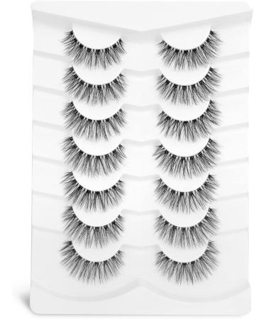 Fake Eyelashes Natural Look 7 Pairs 3D Faux Mink Wispy Lashes Onlyall Fluffy False Lashes Pack 14MM A15 A15-1 - Buy Online on SooperMarket.com