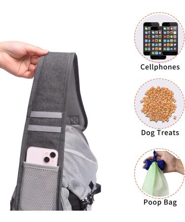 Adjustable Dog Sling Carrier for Small Dogs/Cats 5-10lbs - Hands-Free Puppy Front Pouch with Soothing Bottom Support - Soft Padded Shoulder Bag for Travel & Outdoor Activities - Buy Online on SooperMarket.com