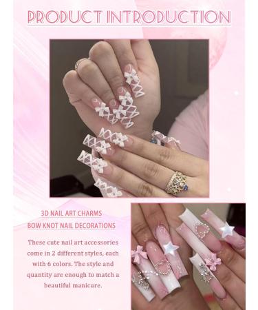 2 Boxes Bow Nail Charms Wsimily 3D Colorful Bowknot Nail Art Charm Kawaii Ribbon Bowknots Nail Accessories for Women Girls Nail Decorations DIY Craft Jewelry (2 Styles) - Buy Online on SooperMarket.com