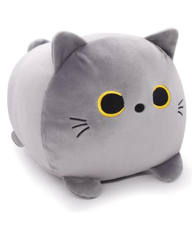 Yamepuia Gray Cat Plush Toy Gray Cat Plush Pillow Soft Cat Plush Toy 33CM Cat Shape Design Lumbar Back Plush Toy Kids Birthday Gift Grey Cat Plush-40CM