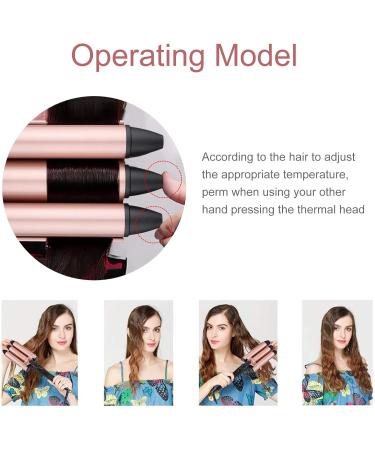 3 Barrel Hair Waver Curler 25MM - Rose Gold Mermaid Curling Wand - Buy Online on SooperMarket.com