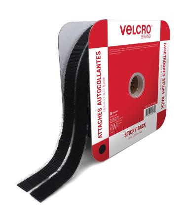 VELCRO Brand - Sticky Back Tape Bulk Roll | 50 ft x 3/4 in | Black | Cut Hook and Loop Adhesive Strips to Length | Create Vertical Storage  Save Space  Keep Your Home  Office or Work Site Organized Black 50 ft x 3/4 in R...