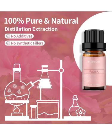 Peony Essential Oil 10ml - 100% Pure Organic Fragrance Oil for Aromatherapy, Diffuser, Candle Making, Soap Making - Brown Bottle - Pack of 1 - Buy Online on SooperMarket.com
