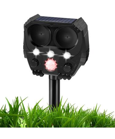 Cat Repellent Cat Scarers for Gardens Fox Repellent Ultrasonic Waterproof Cat Deterrents with 5 Modes & PIR Motion Sensor & LED Flash USB Charging Animal Repellent for Gardens Farm Field Yard