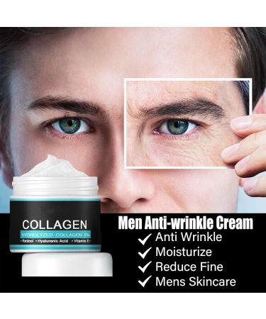 Collagen Night Cream for Men - Anti-Aging Face Moisturizer with Hyaluronic Acid & Vitamins E | Skin Tightening Wrinkle Cream - Buy Online on SooperMarket.com