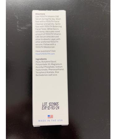 YEOUTH Vitamin C Serum with Hyaluronic Acid & Vitamin E - Brightening & Hydrating Face Serum for Dark Spots (2oz) - Buy Online on SooperMarket.com