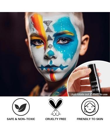 BOBISUKA Alabaster White Face Body Paint Stick White Eye Black Sticks for Sports Water Based Face Painting Kit Quick Drying Foundation Makeup for Halloween Clown Skeleton Joker Cosplay SFX Costume - Buy Online on SooperMarket.com