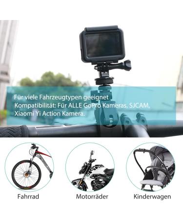 Rotating Motorcycle Phone Holder & GoPro Stand - 360 Screwable Bike Mount (Black) - Buy Online on SooperMarket.com