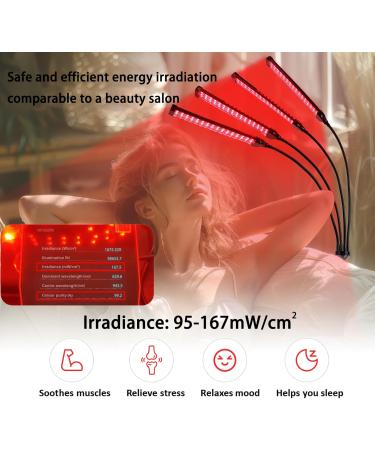 Upgrated Red Light Lamp for Body 625/660/850/940nm Infrared Light 192LEDs Near Infrared Light Device Adjustable Height&Angle with Timer 4-in-1 Chip Designed Red Light for Home/Office Use - Buy Online on SooperMarket.com