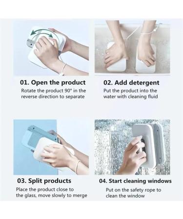 Magnetic Window Cleaner Double Sided Magnetic Brush Outside Window Cleaning Brush High Rise Window Cleaner Window Wiper Cleaning Tools High Rise Brush Tools Glider Brush for Windows - Buy Online on SooperMarket.com
