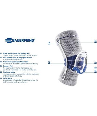 Bauerfeind Genutrain Comfort Knee Brace - Unisex Support for Injury Recovery Gonarthrosis & Arthritis | Size 6c No Silicone Edge - International Shipping Available - Buy Online on SooperMarket.com